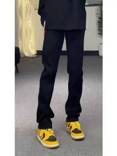 Ретро летние черные джинсы, штаны, в американском стиле, по фигуре, облегающий крой