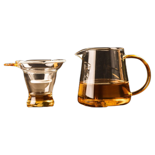公道杯玻璃茶漏一体加厚功夫茶具配件套装分茶器过滤高硼硅公杯