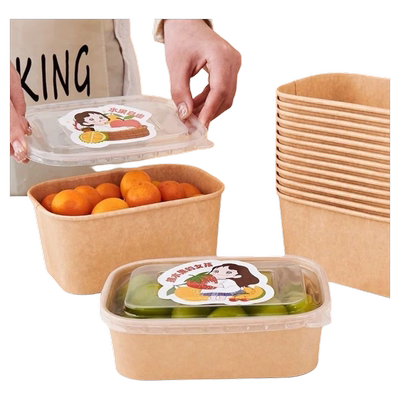 一次性牛皮纸餐盒长方形食品级