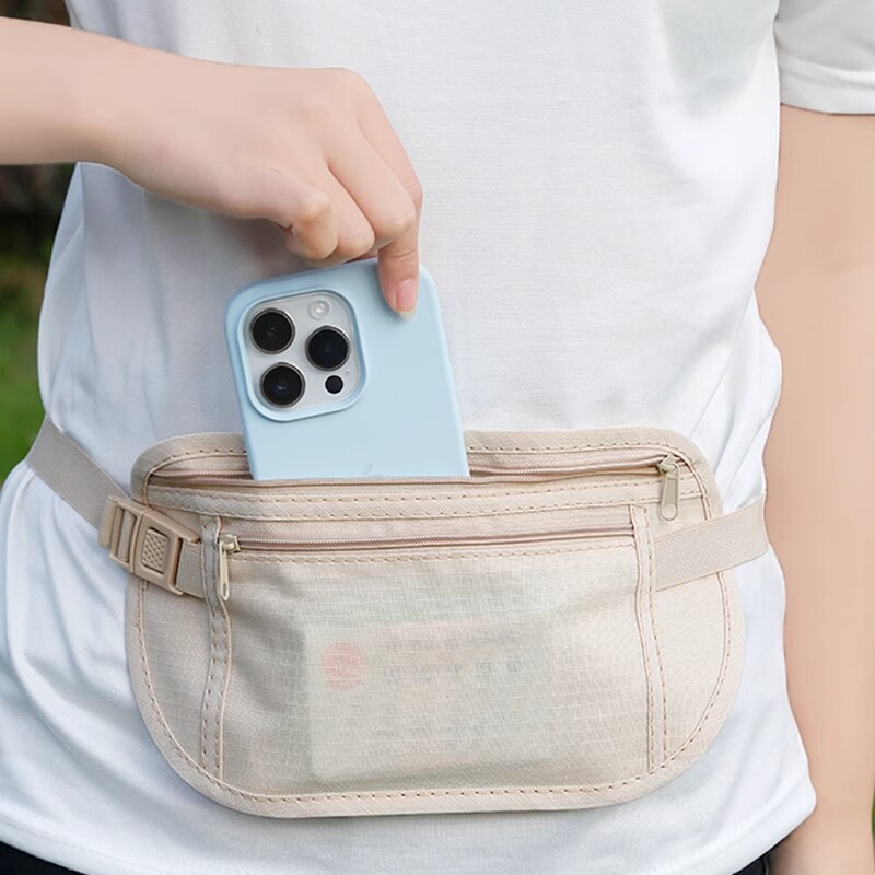 Anti-theft bag, close-fitting waist bag, overseas travel, sports and running, invisible thin passport bag, multiple specifications