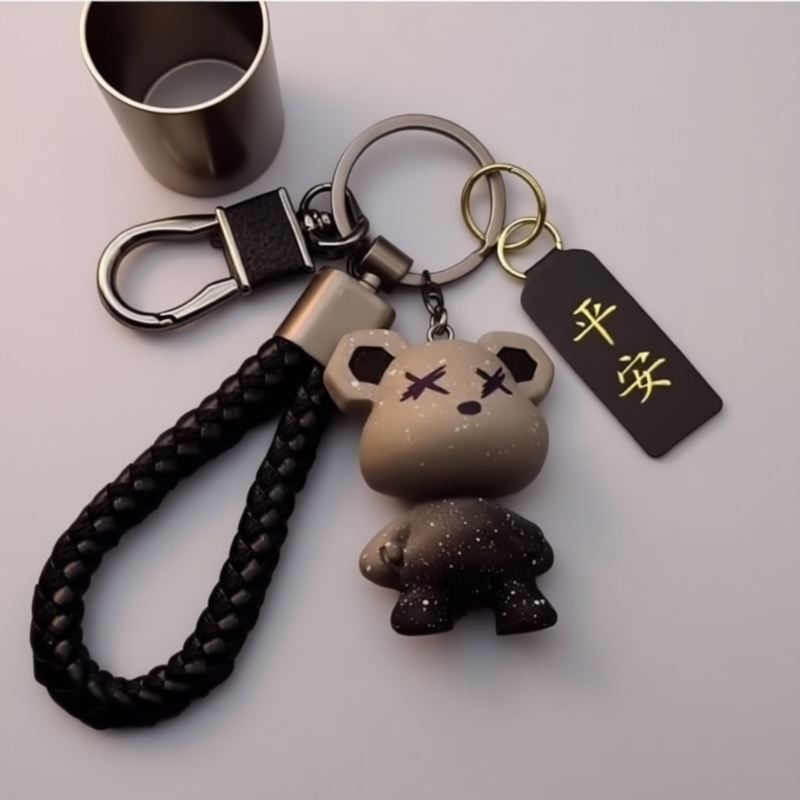 New Style Bear Keychain for Men and Women, Cartoon Cute High-End Car Keychain for Couples, Key Ring for Men