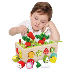 蒙氏婴幼儿童拔萝卜玩具益智力记忆训练拼插积木2早教多功能1-3岁