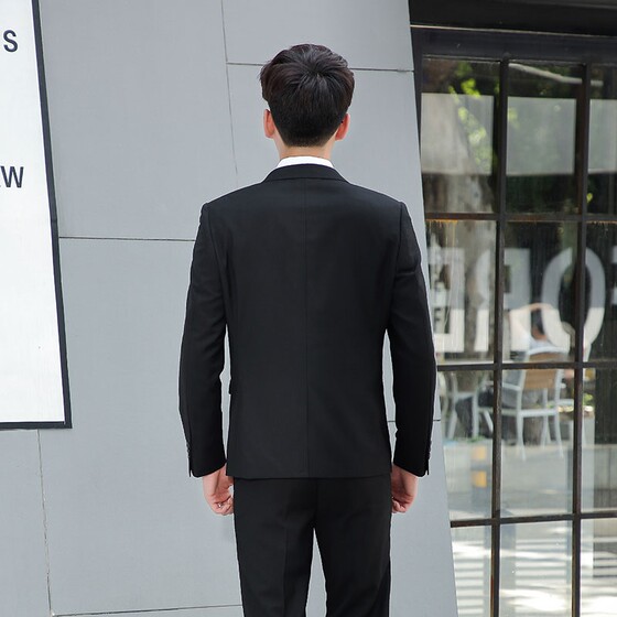 西服外套男士商务修身小西装休闲职业正装新郎伴郎结婚春男生婚礼