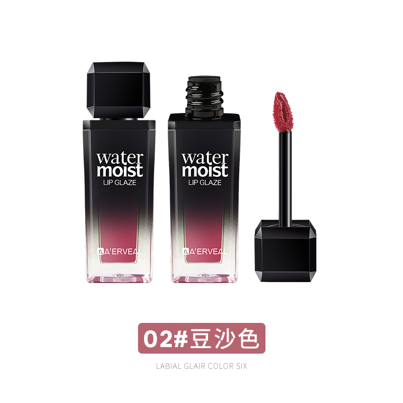The Color Of Bean PasteGlass Lip Glaze Lipstick waterproof Lipstick Lip Gloss Non stick cup No fading female Lip oil Mirror light on the water Matte Foggy surface