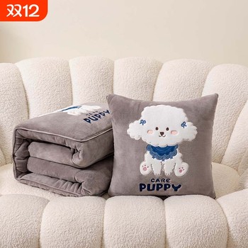Thickened milk velvet pillow quilt dual-purpose two-in-one winter warm car pillow cushion student lunch break quilt