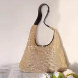 Вместительная и большая брендовая плетеная соломенная сумка подмышку, сумка на одно плечо, пляжная сумка через плечо, в корейском стиле