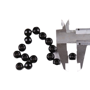 大孔黑色直孔散珠子饰品配件穿孔diy手工编织手机链串珠头饰辅料