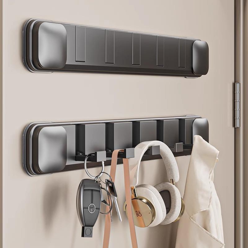 Suction Cup Door Hook, Adhesive Hook, Clothes Rack, No-Drill, Strong Load-Bearing, Entryway Clothes Hook, Invisible Folding