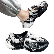 Yierkan Coconut Croc Shoes Mens 2024 New Summer Outerwear Non-slip Wear-Resistant Thick-soled Beach Sandals with Shit Feeling