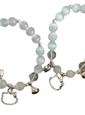 碎花蝴蝶手链ins小众琉璃手串送闺蜜好友学生党高颜值礼物儿童女