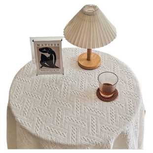 桌布白色蕾丝餐桌布书桌布法式茶几布桌垫圆桌布床头柜盖布现代