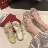 Тапочки, обувь, сетчатая подходит с юбкой с бабочкой, сандалии, 2025 года, популярно в интернете