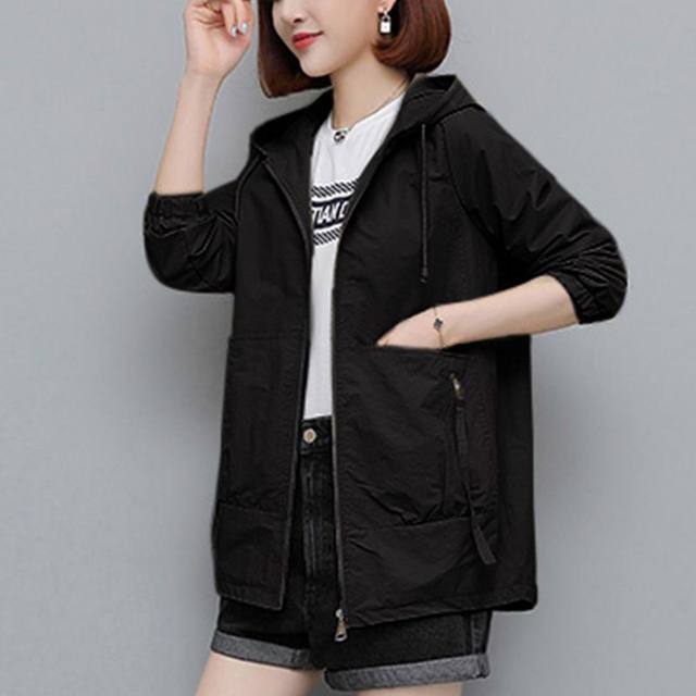 Windbreaker jacket ແມ່ຍິງພາກຮຽນ spring ແລະດູໃບໄມ້ລົ່ນ 2024 ເຄື່ອງນຸ່ງແມ່ໃຫມ່ຂອງພາກຮຽນ spring ຕົ້ນພາກຮຽນ spring tops ວ່າງບາດເຈັບແລະຂະຫນາດໃຫຍ່ຂະຫນາດກາງຂອງພາກຮຽນ spring