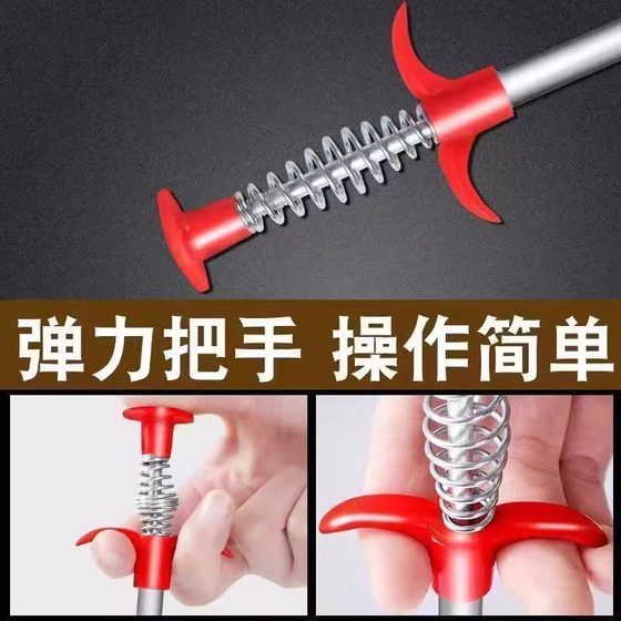 下水道疏通神器厨房管道疏通器堵塞清洁神器卫生间马桶抓夹弹簧