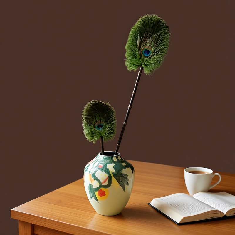 Peacock Feather Ostrich Feather Electrostatic Dust Duster Feather Duster Household Dust Cleaning Tool Decoration Peacock Feather Gap Cleaner