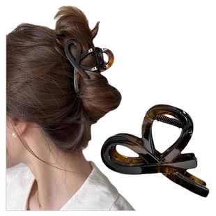 半扎发蝴蝶结抓夹鲨鱼夹女中号高级感发夹后脑勺简约新款夹子发饰