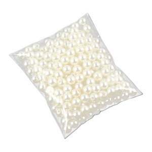 珍珠diy材料装饰小珠子有孔手工串珠饰品配件仿珍珠散珠ABS米白色