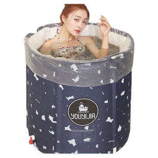一次性泡澡袋圆桶圆形折叠浴桶家用儿童加厚塑料泡浴袋洗澡袋防水