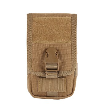 Outdoor sports double-layer mobile phone bag, card holder, molle accessory hanging bag, camouflage multi-function running waist bag