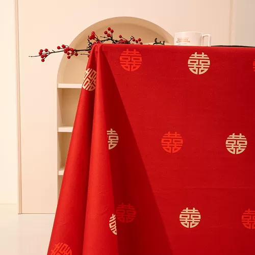 Скатерть HI персонаж Красный свадебный рецепт для журнального столика Кофейный столик ткань столик столик для стола Счастливого события Атмосфера Атмосфера Круглый стол
