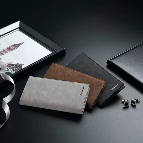 Мужской легкий и тонкий бумажник, тонкий длинный тканевый картхолдер