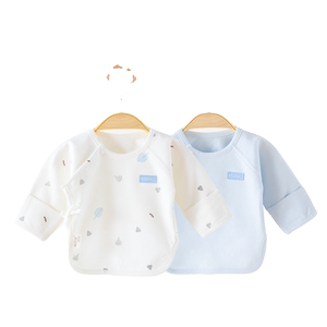 俏贝熊半背衣初生婴儿0一3月新生儿衣服纯棉春秋宝宝上衣a类四季