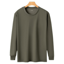 Physical fitness clothing T-shirt quick-drying breathable spring and autumn round neck T-shirt sports autumn clothing gray green long-sleeved physical training clothing