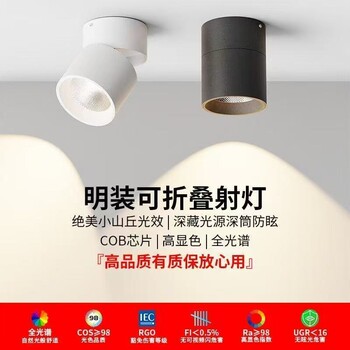 Adjustable angle led downlight spotlight surface mounted foldable hole-free bucket lamp living room entrance ceiling light without punching