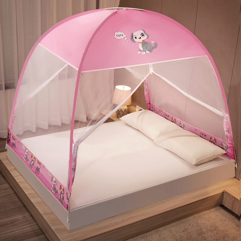 Dog Dustproof Top - Increase SpaceInstallation free Mongolian yurts Mosquito net household 1.8 Rice bed 1.5m student dormitory 1.2m Tent Single person encryption Mosquito net