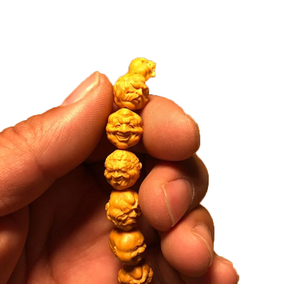 福瑞堂龙纹姜黄皮十八罗汉手串