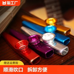 Metal kazoo kazoo 기타 우쿨렐레 동반자 카드 그룹 플루트 틈새 악기 간단하고 배우기 쉽습니다.