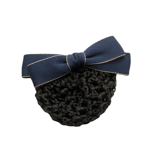 韩版牛仔加厚带网兜盘发服务员护士上班职业女发夹头花弹簧精致