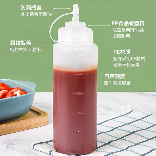 Сжать соус бутылка томатная салатная заправка пластиковая заостренная кончика сжатия горшок коммерческий масляный горшок соус -соус приправляющий бутылка