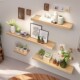 Solid wood wall storage rack without punching, one-line partition bracket living room background wall display rack storage artifact wall