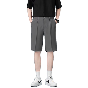 夏季垂感西装短裤男士百搭休闲五分裤2024新款冰丝西裤中裤子潮男