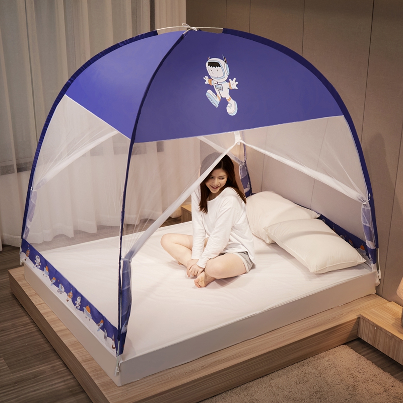 Skyman Dustproof Roof - Increase SpaceInstallation free Mongolian yurts Mosquito net household 1.8 Rice bed 1.5m student dormitory 1.2m Tent Single person encryption Mosquito net