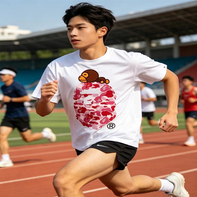 2026 Short-Sleeved Ape Head Shark Mouth Print Summer New Pure Cotton Loose Top T-Shirt for Men and Women Couples 2026 Short-Sleeved Ape Head Shark Mouth Print Summer New Pure Cotton Loose Top T-Shirt for Men and Women Couples