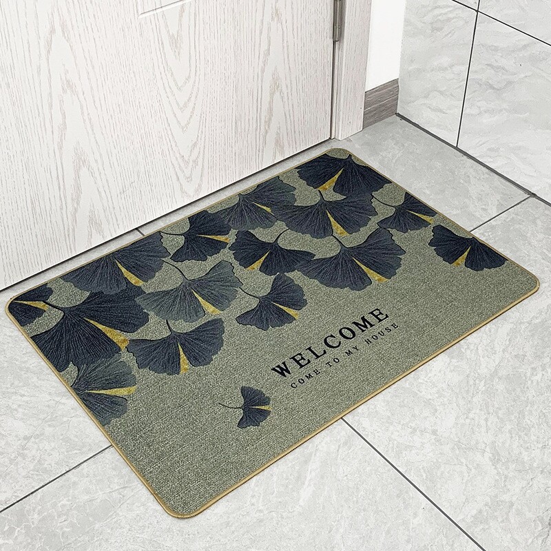 Linen entrance door mats, carpet door mats, bedroom simple kitchen bathroom bathroom non-slip absorbent foot mats