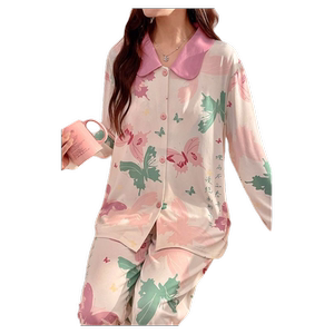 月子家居服新款国风莫代尔带胸垫哺乳套装待产裙月子服产前产后