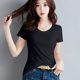 Pure cotton white t-shirt women's short-sleeved slim bottoming shirt summer 2024 new half-sleeved women's inner top丅桖