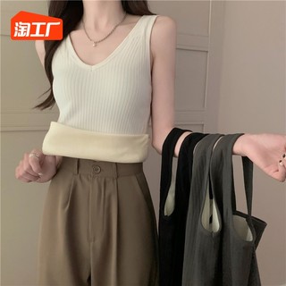 Thermal Vest Women's Seamless Thickened Velvet Pure Cotton Bottoming Shirt Autumn and Winter Top with Suspender Underwear Wear Inside