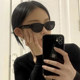 Retro hot girl cat-eye sunglasses for women with white frame and high-end ins2023 Internet celebrity small face personality sunglasses for men with round faces