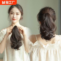 Wig female short curly hair, ponytail grabbing short wave short braid, twist braid hair tail, half head fluffy hair fluffy