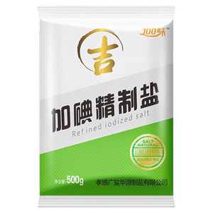 吉盐加碘精制食盐深井矿盐家用细盐炒菜盐巴500g小袋装食用盐调味