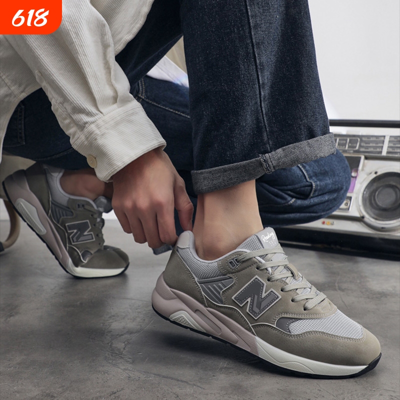 New Balance Summer Breathable Sports Shoes for Men 580 New Running Shoes for Men and Women, Lightweight, Wear-Resistant, Casual and Versatile