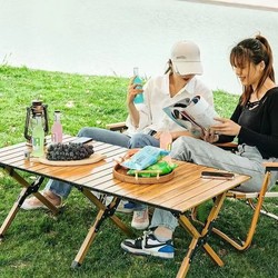 Big Sale Outdoor Camping Foldable Egg Roll Table Picnic Table and Chair Portable Beach Camping Table and Chair Beach Table