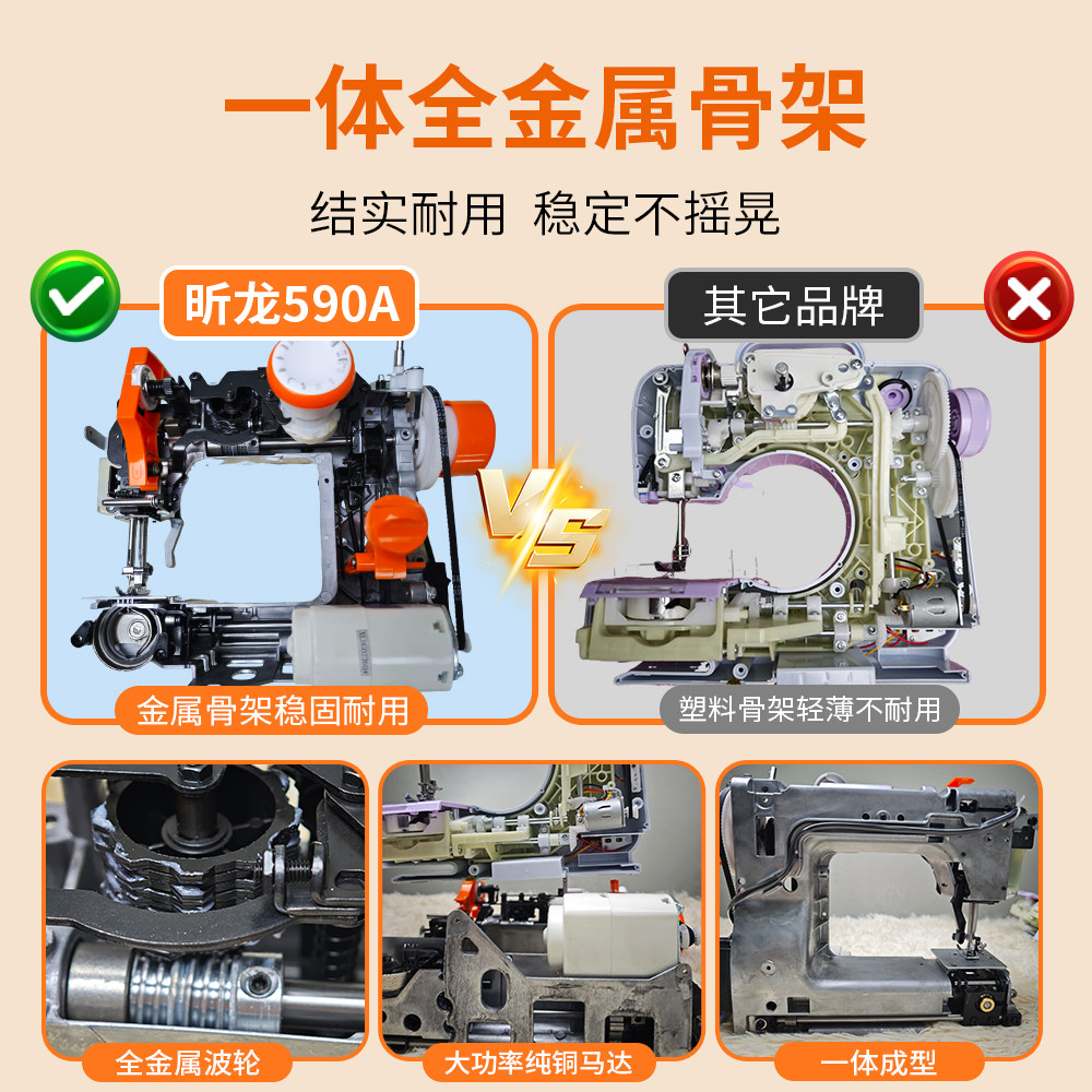 Xinlong 590A frame electric pedal for thick sewing and overlocking embroidery machine all-in-one industrial machine for home use