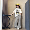 2026 new summer children's short-sleeved T-shirts for girls and boys summer striped pants summer tops two-piece thin set