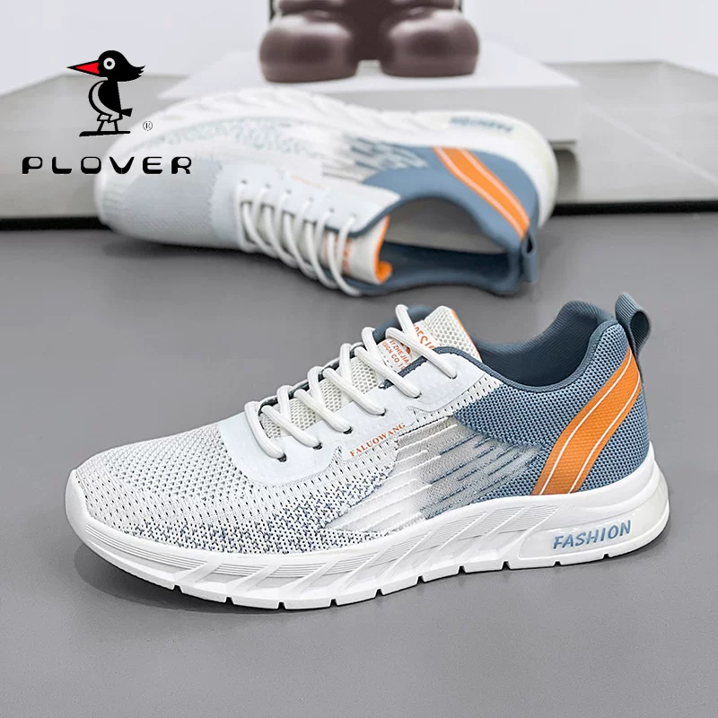 Кожаные мужские кроссовки Genuine Plover, летние спортивные кроссовки с сеткой, дышащие, повседневные спортивные мужские кроссовки, стиль dad