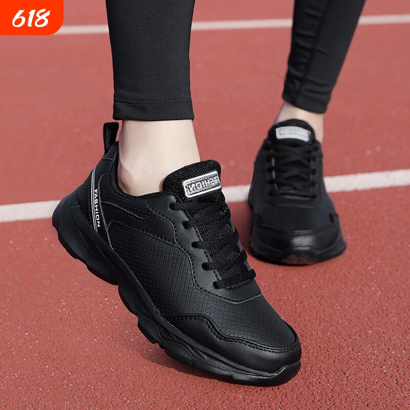 Fashion Spider King Spring Brand Women's Sneakers Leather Waterproof Lightweight Running Shoes Black Soft Sole Casual Shoes Fashion Spider King Spring Brand Women's Sneakers Leather Waterproof Lightweight Running Shoes Black Soft Sole Casual Shoes
